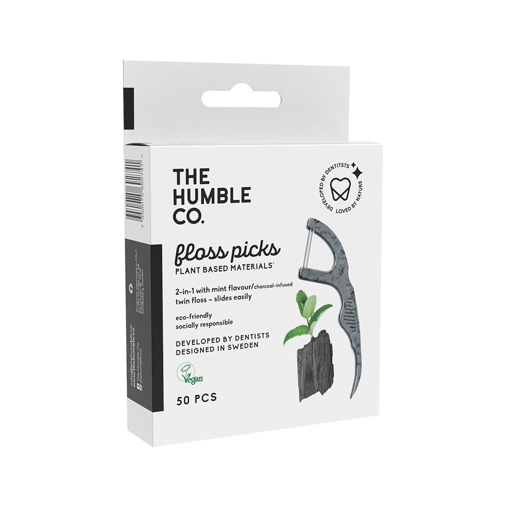 DENTAL FLOSS CHARCOAL PICKS - 50-P