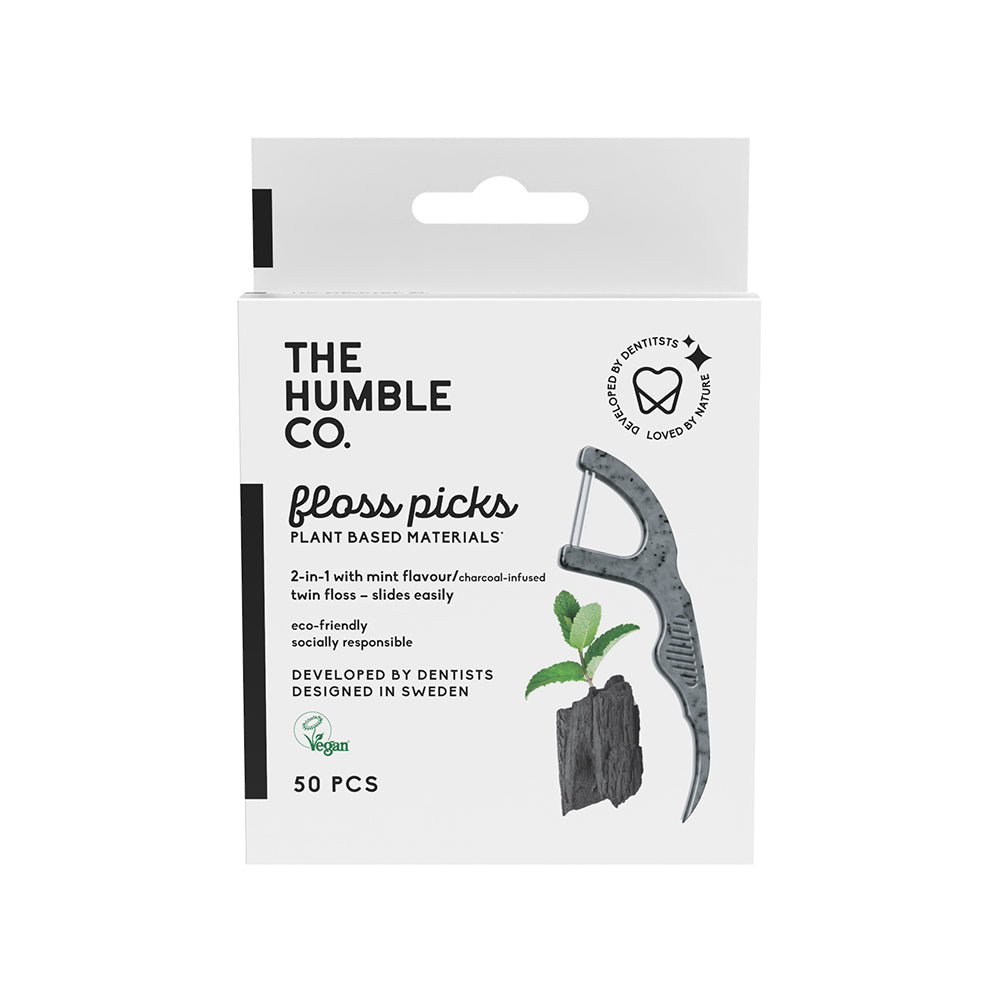 DENTAL FLOSS CHARCOAL PICKS - 50-P